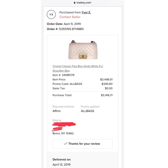 Chanel Small Le Boy White Gold Caviar Bag - Picture 8 of 8